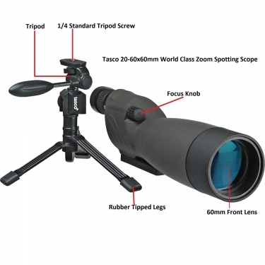 Tasco 20-60x60mm World Class Zoom Spotting Scope with Tripod
