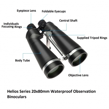 Helios STELLAR-II Series 20x80mm Waterproof Observation Binoculars