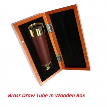 Visionary Spyglass 25x30 Brass Draw Tube In Wooden Box