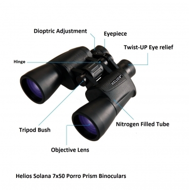 Helios Solana 7x50 Porro Prism Binoculars