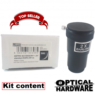Optical Hardware Standard 2x Barlow for 1.25"