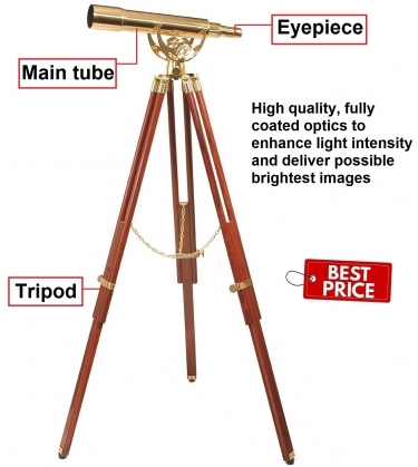 Helios 20x-60x Fine Brass Telescope 2060