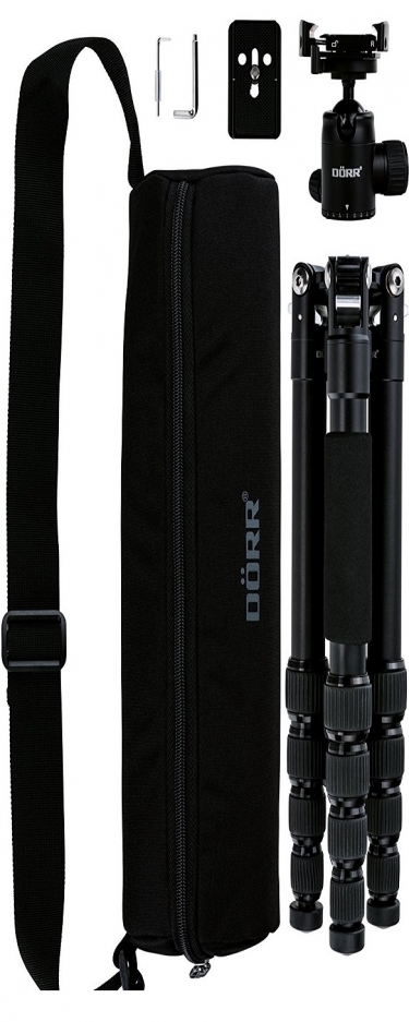Dorr HQ1315 Aluminium 5 Section Black Tripod With Ball Head