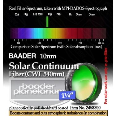 Baader 1.25 Inch (540nm) Solar Continuum Filter