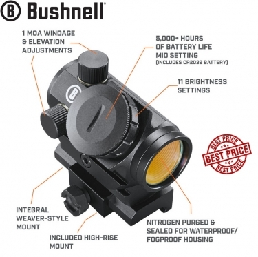 Bushnell 1x25 AR Optics TRS-25 HiRise Red Dot Sight