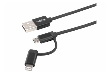 Ansmann 2-in-1 USB Charging and Lightning (Black)