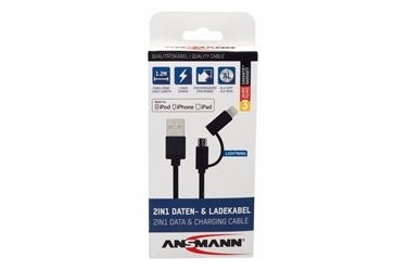Ansmann 2-in-1 USB Charging and Lightning (Black)