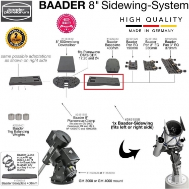 Baader Sidewing Side Mounting Plate for Plates and Clamps