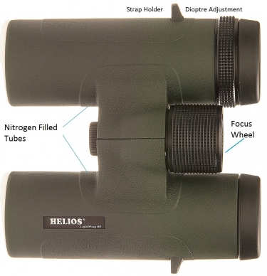 Helios 10x42 Lightwing HR High Resolution Roof Prism Binoculars