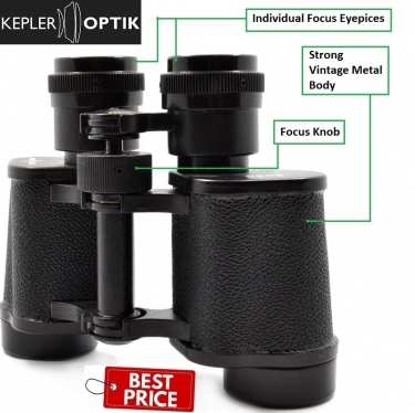 Kepler 8x30 Optik Vintage Style Porro Prism Binoculars