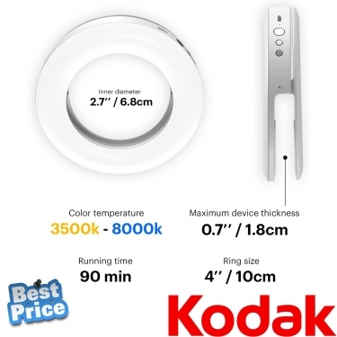 Kodak 4" LED Ring Light Mini for Smartphones & Laptops
