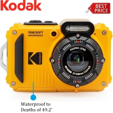 Kodak PIXPRO WPZ2 16MP Tough Compact Camera - Yellow - Kodak PIXPRO WPZ2 16MP Tough Compact Camera - Yellow -