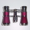 Burgundy Silver-Ring Opera Glasses 3x25 Aida Binoculars