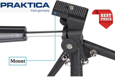 PRAKTICA Ultra Light Weight Portable Low Level Tripod 1-Way Pan + Til