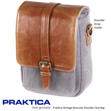 Praktica Heritage Binocular Shoulder Case Bag Grey/Tan Canvas