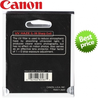Canon 72mm UV (Ultra Violet) Glass Filter (L-39 Sharp Cut)