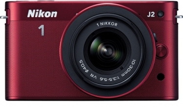 Nikon 1 Digital J2 Camera With 10-30mm and 30-110mm Lenses Red