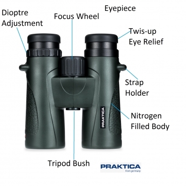 Praktica 8x42mm Marquis ED Waterproof Binoculars - Green