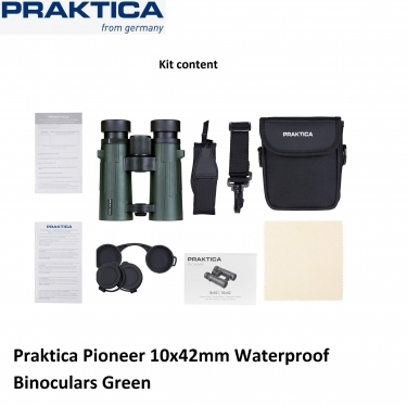 Praktica Pioneer 10x42mm Waterproof Binoculars Green