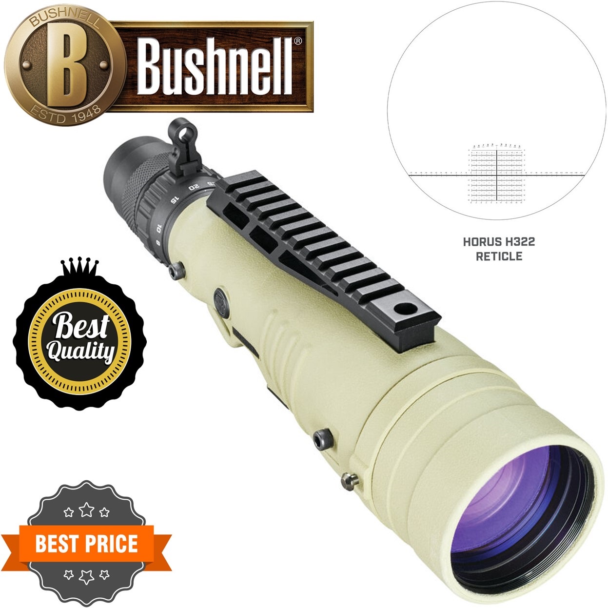 Bushnell 8-40x60 LMSS2 Elite Tactical Spotting Scope H322 Reticle