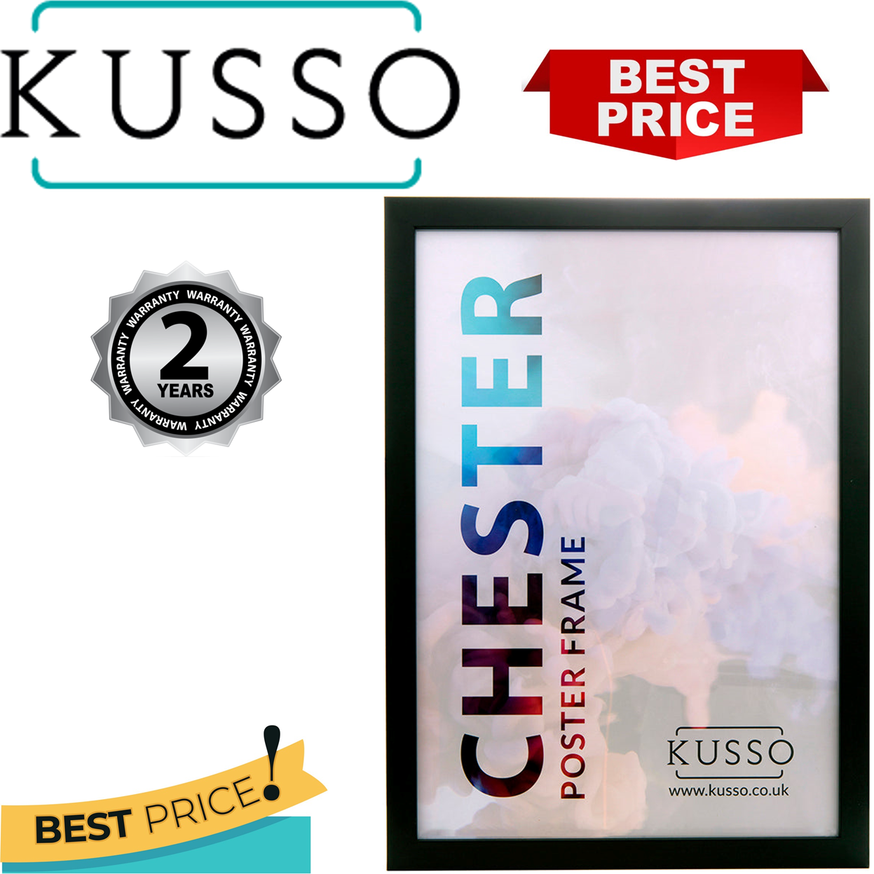 Kusso 50x70cm Chester Series Poster Frame Black Finish