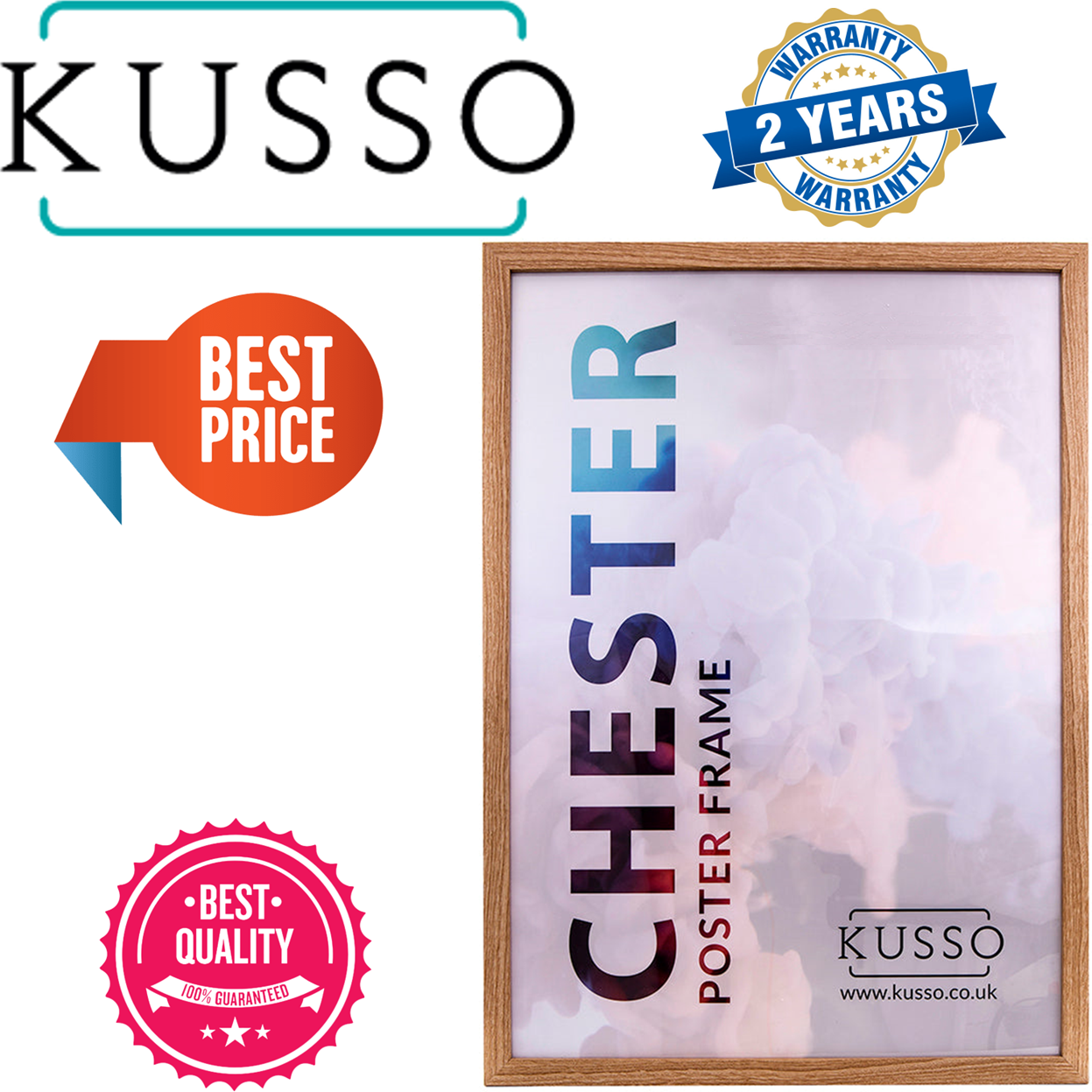 Kusso 50x70cm Chester Series Poster Frame Natural Finish