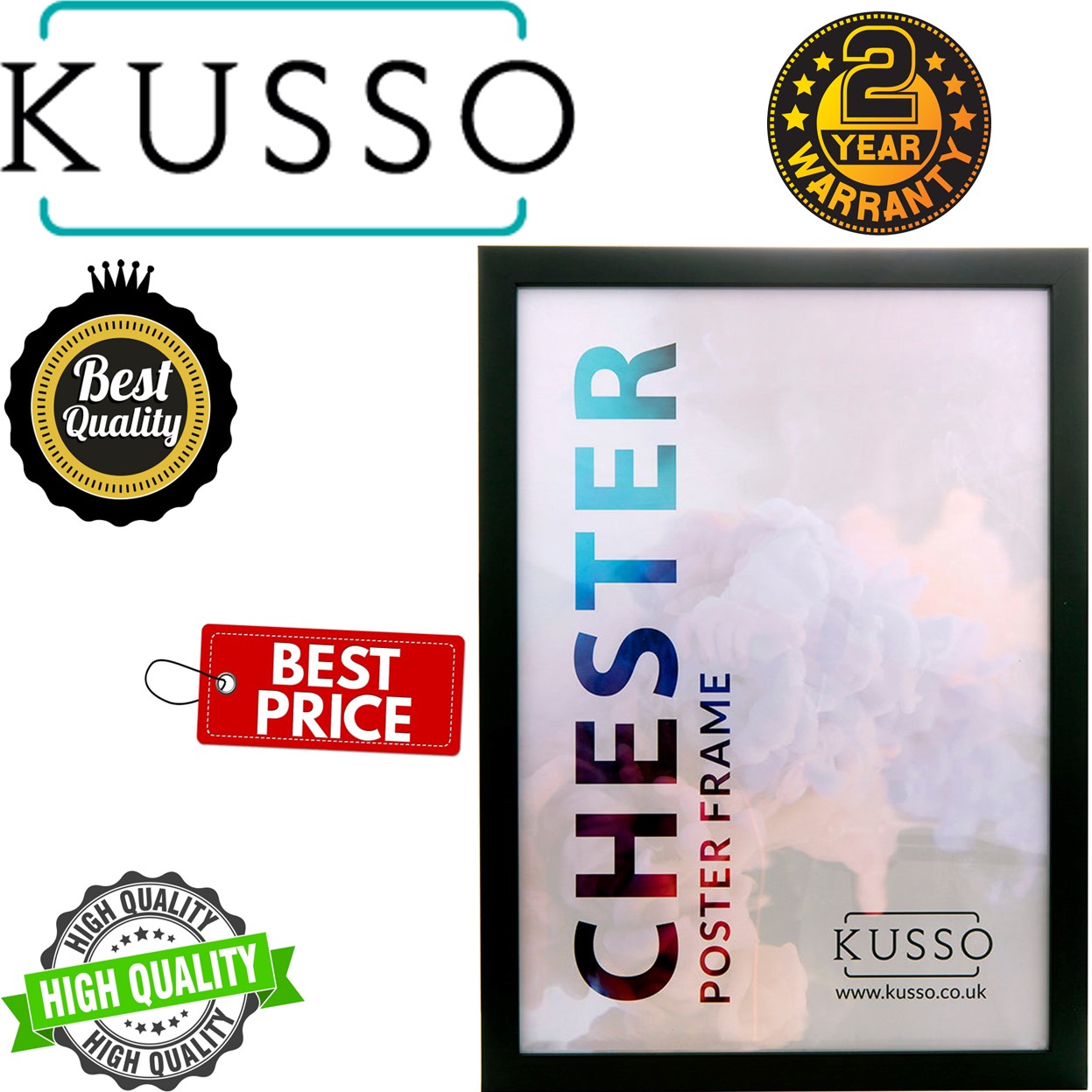 Kusso 61x91.5cm Chester Series Black Poster Frame