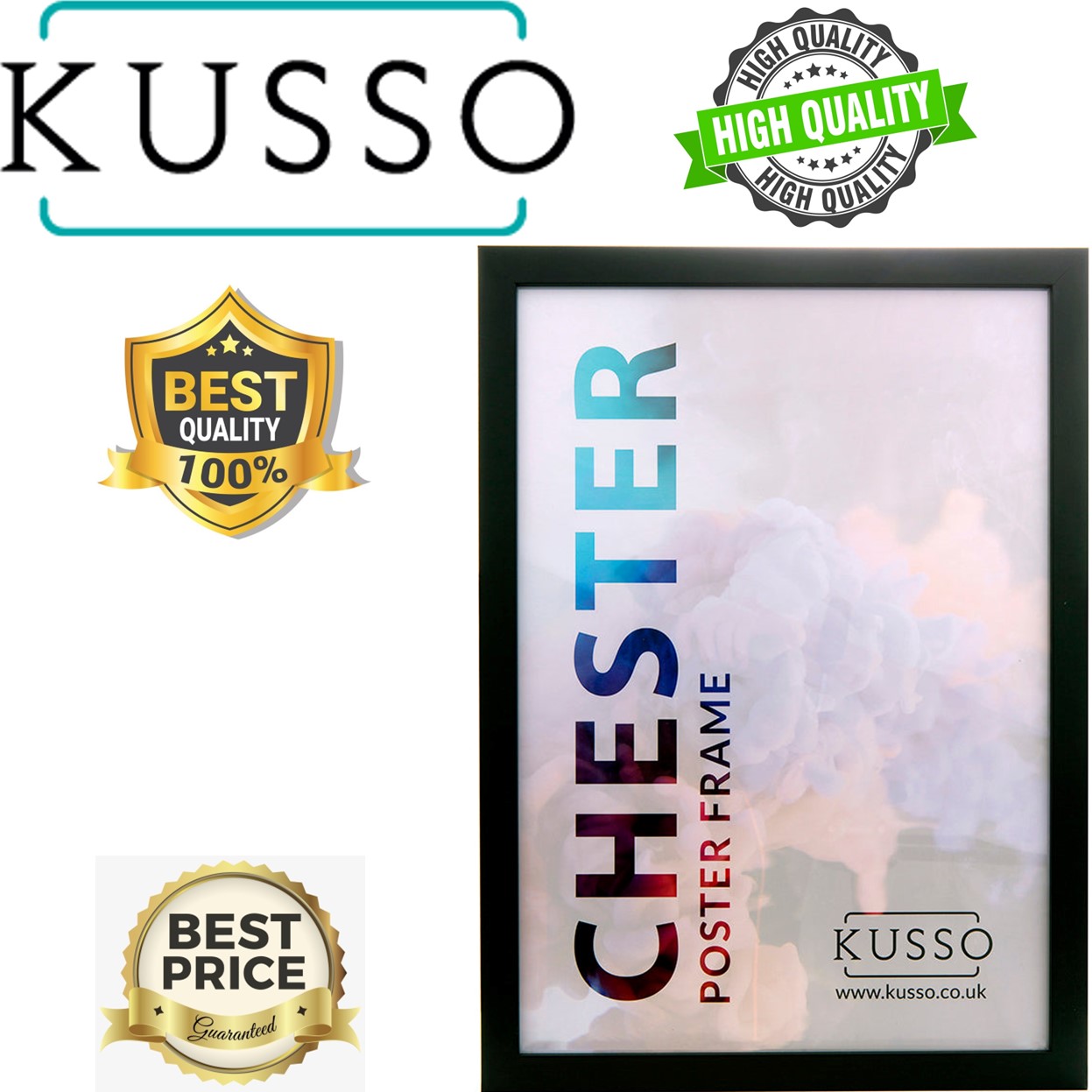 Kusso 84.1x59.4cm A1 Chester Series Poster Frame Black Finish