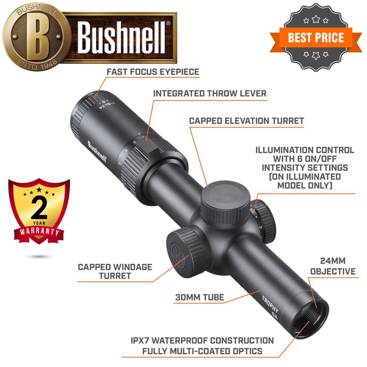 Bushnell Trophy Quick Acquisition 16x24 Riflescope