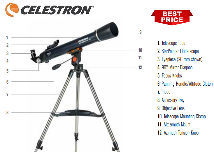Celestron AstroMaster Lt 60az Telescope with Phone Adapter