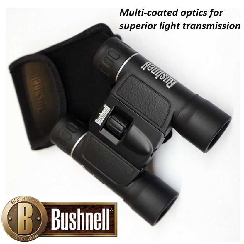 Bushnell 132516CM 10x25 Powerview Multilingual Clam Binocular