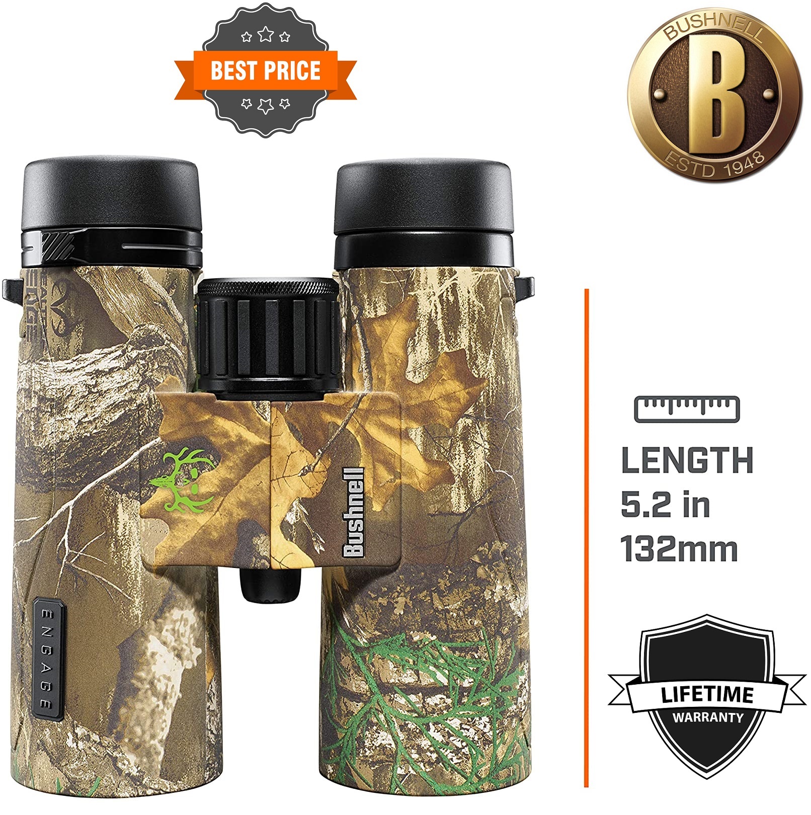 Bushnell 10x42 Bone Collector Edition Engage X Binoculars RealTree