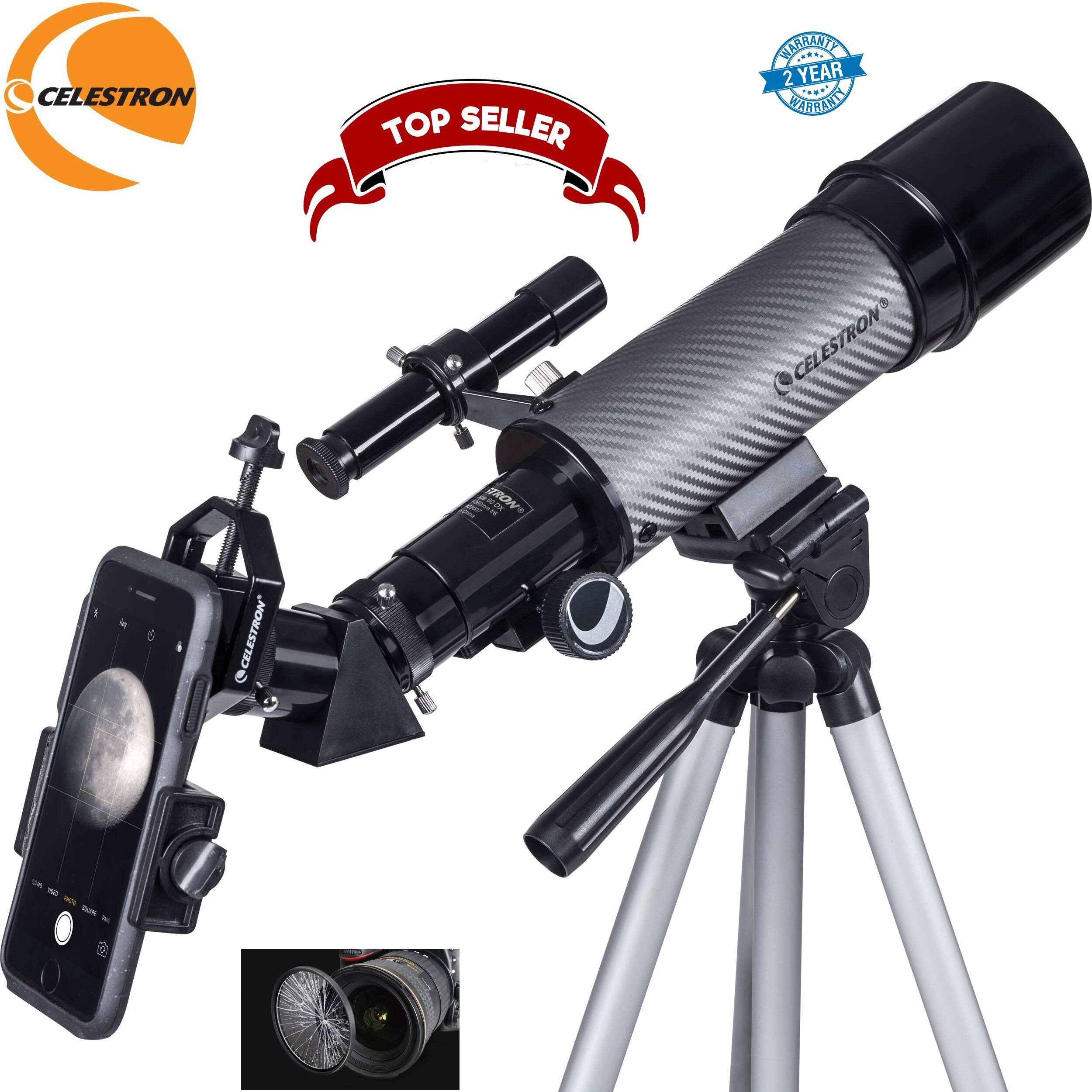 Celestron Travel Scope DX 60mm AZ Telescope Digiscoping Kit