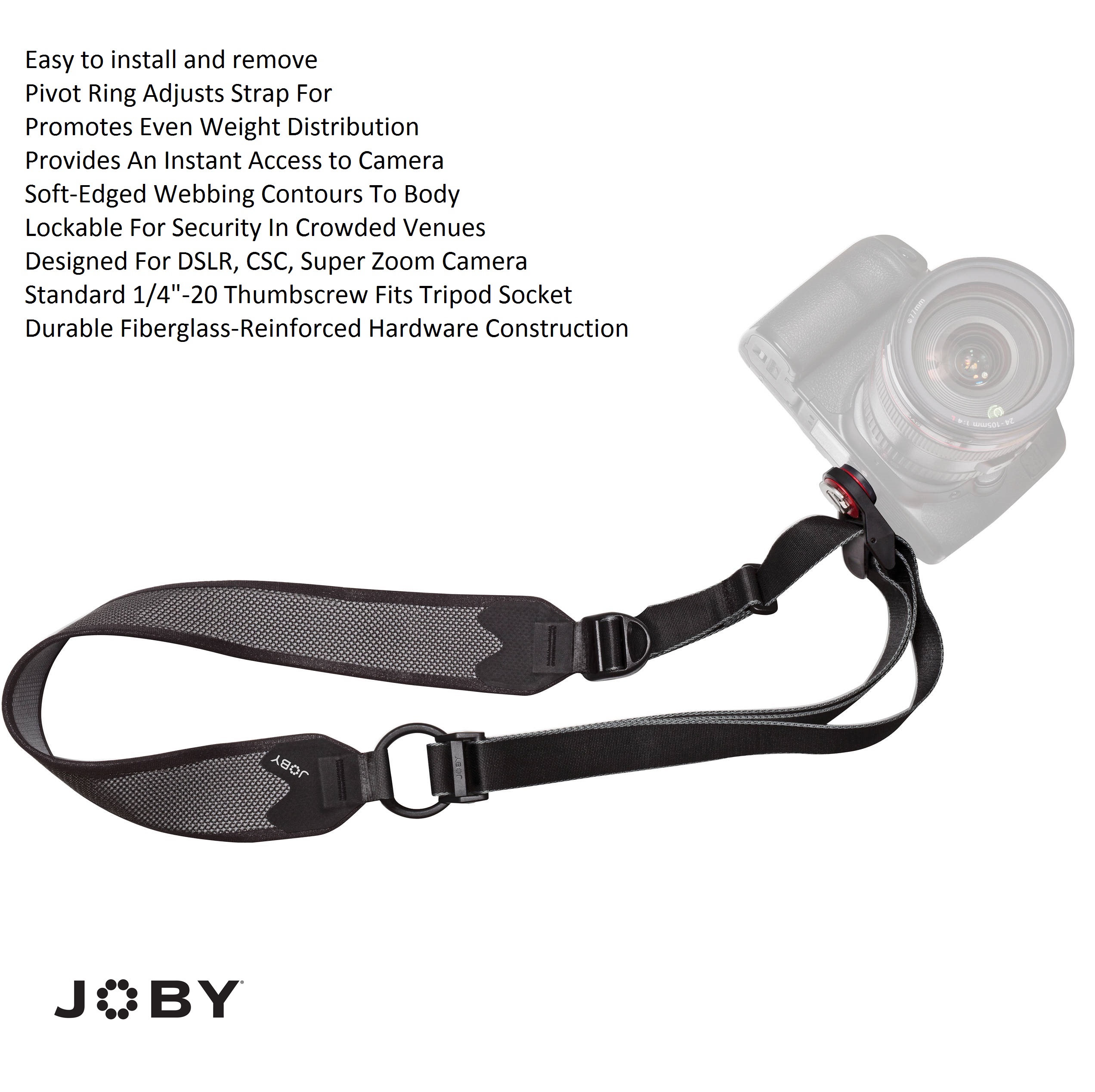 Joby UltraFit Sling Strap For Men (Charcoal, XXL)