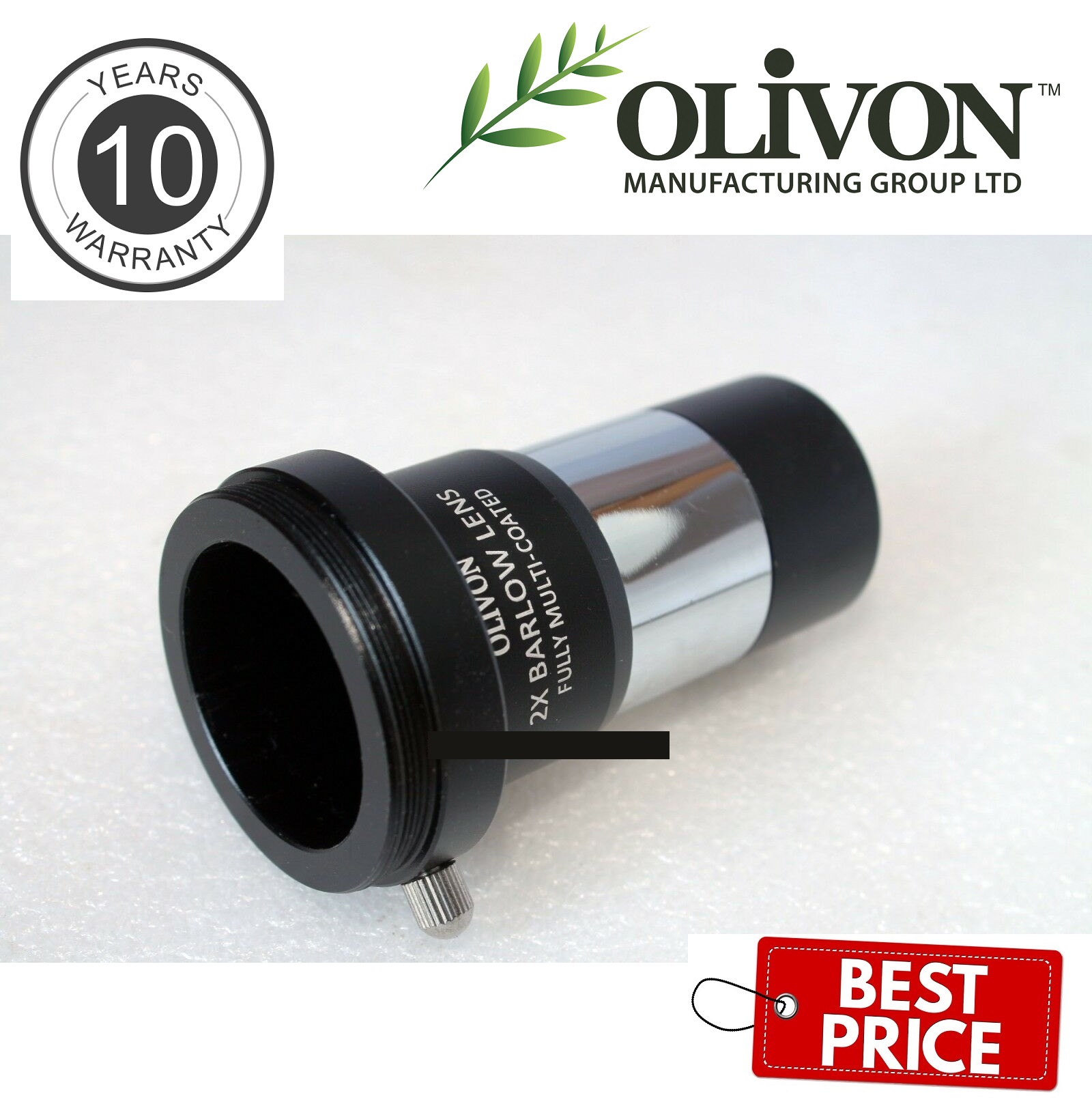 Olivon 1.25 inches 2x achromatic barlow lens with tthread