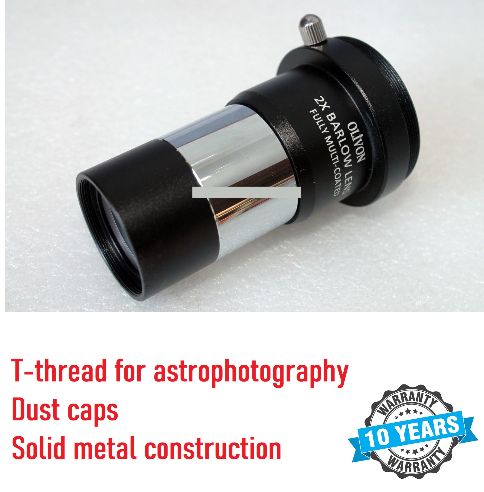 Olivon 1.25 inches 2x achromatic barlow lens with tthread