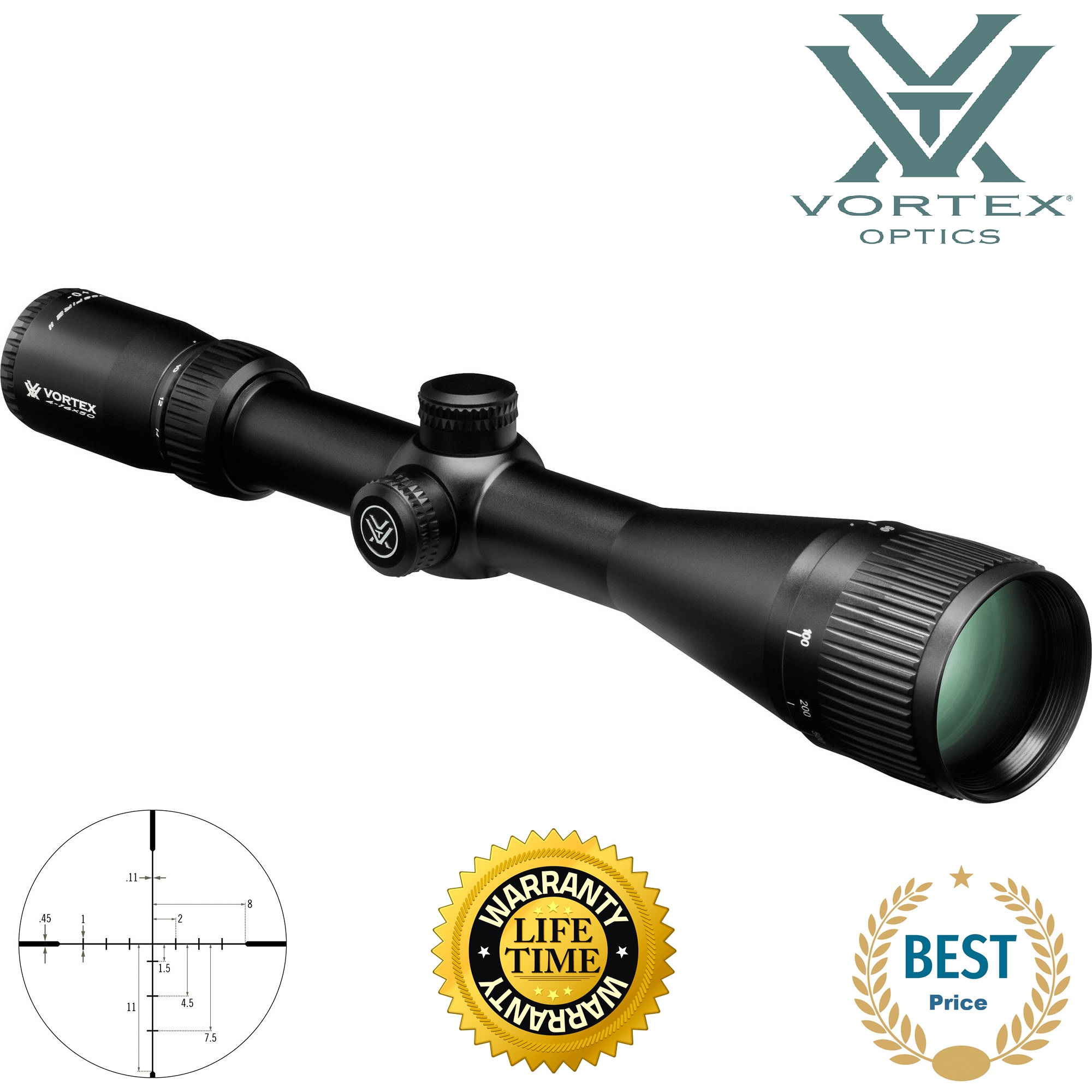 Vortex 4-16x50 Crossfire II AO Riflescope - BDC Reticle