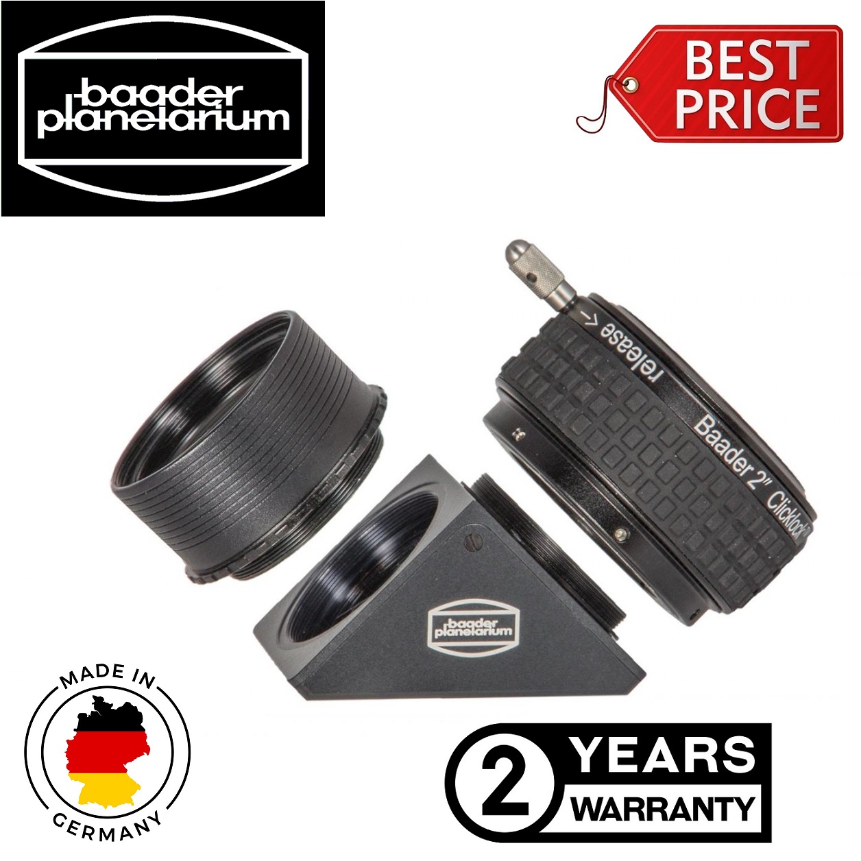 Baader 2 Inch T2 M48 Nose Piece with Safety Kerfs T2 thread 3mm