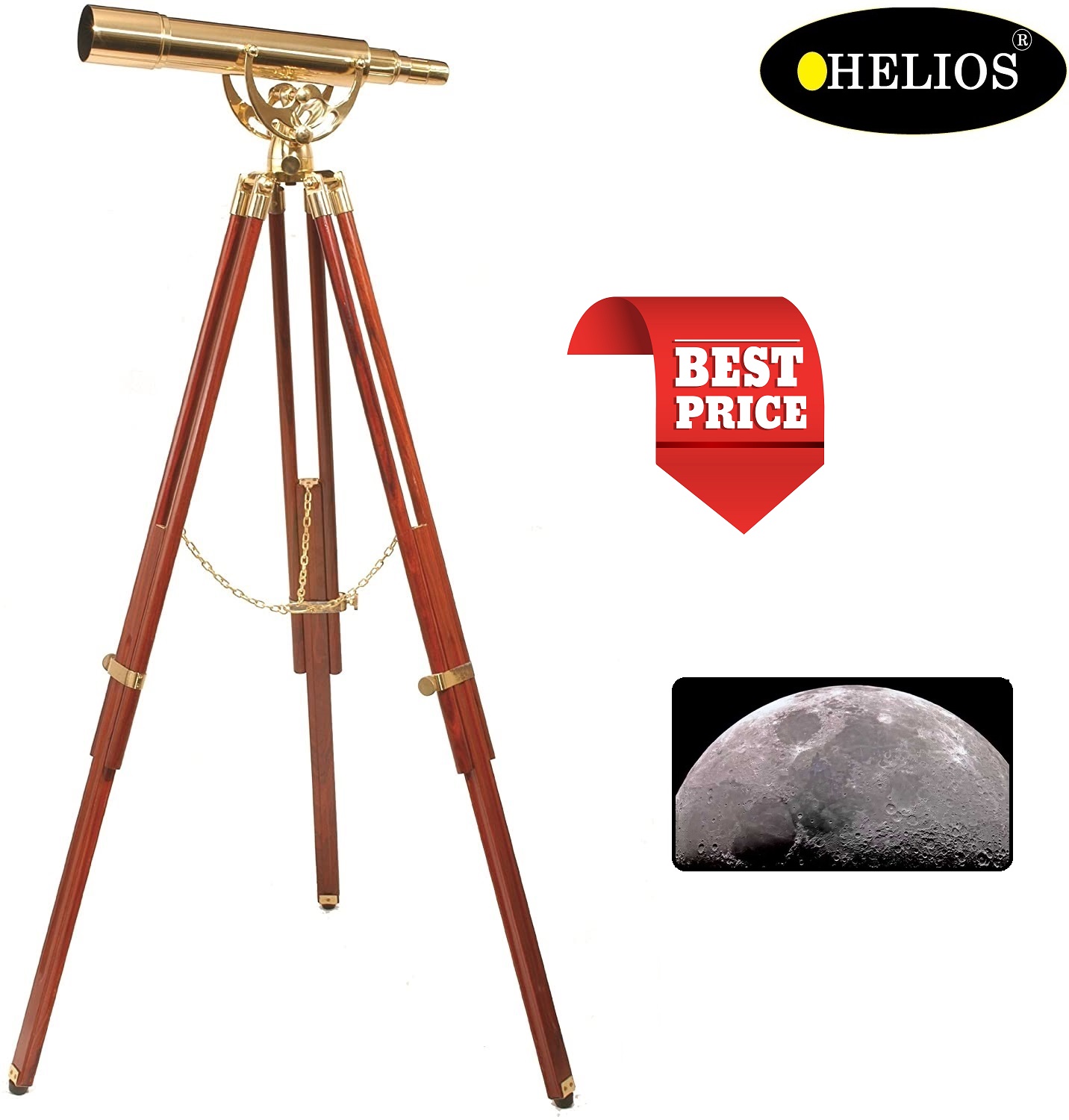 Helios 20x-60x Fine Brass Telescope 2060