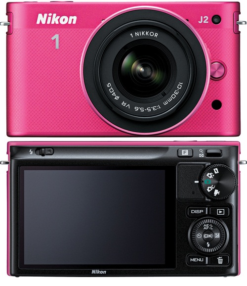 Nikon 1 Mirrorless J2 Digital Camera With 10-30mm VR Zoom Lens Pink
