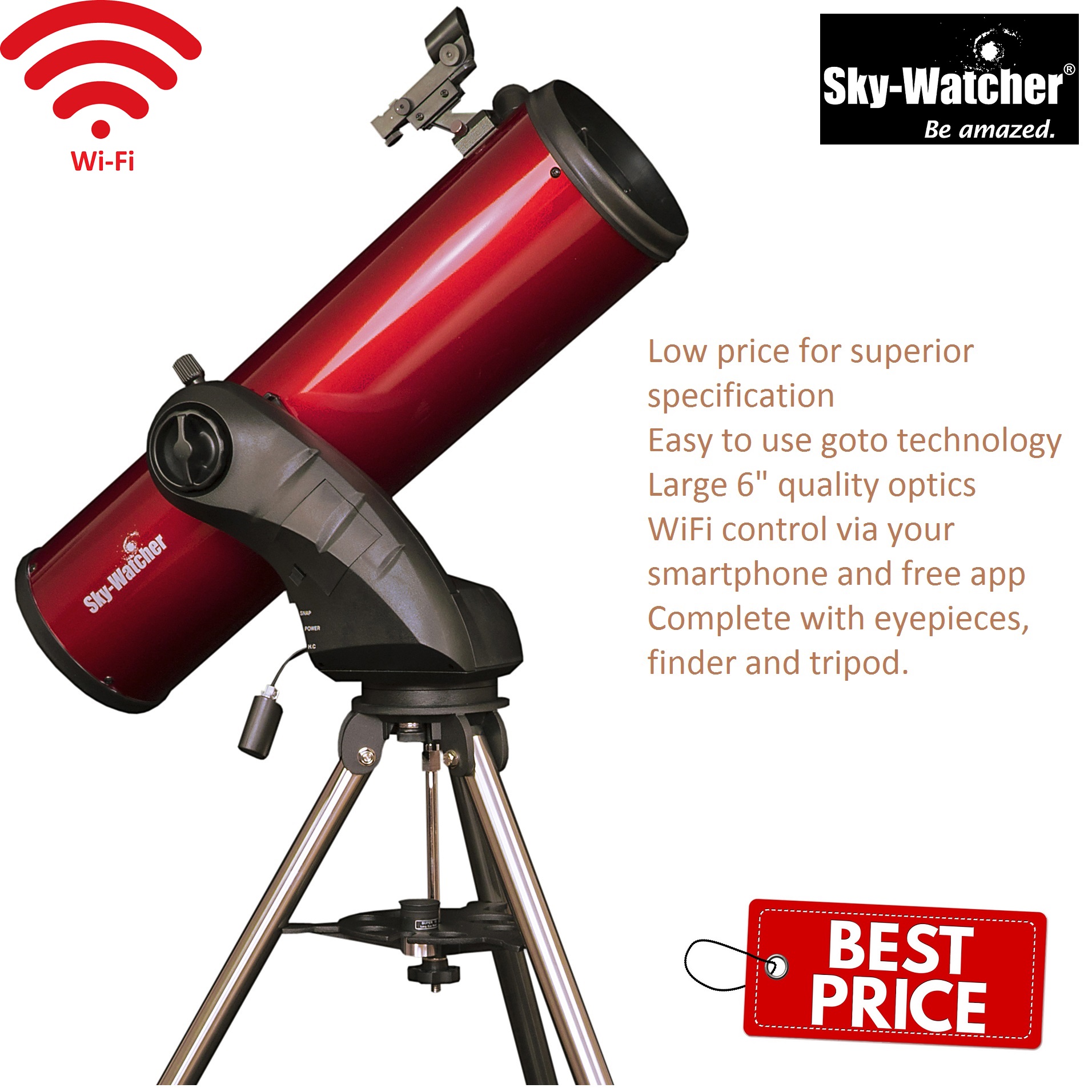 SkyWatcher 6-Inch Star Discovery P150i WiFi Newtonian Reflector